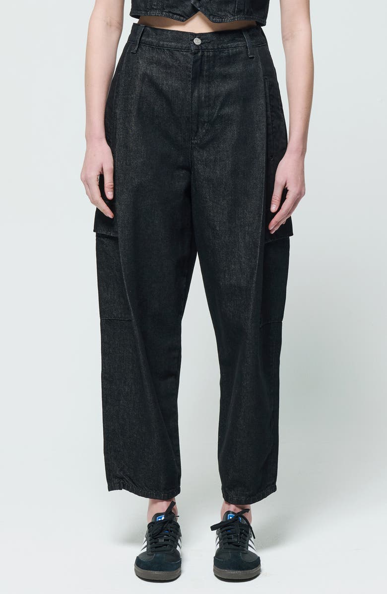 ÉTICA Lewis High Waist Pleated Ankle Cargo Jeans, Main, color, 