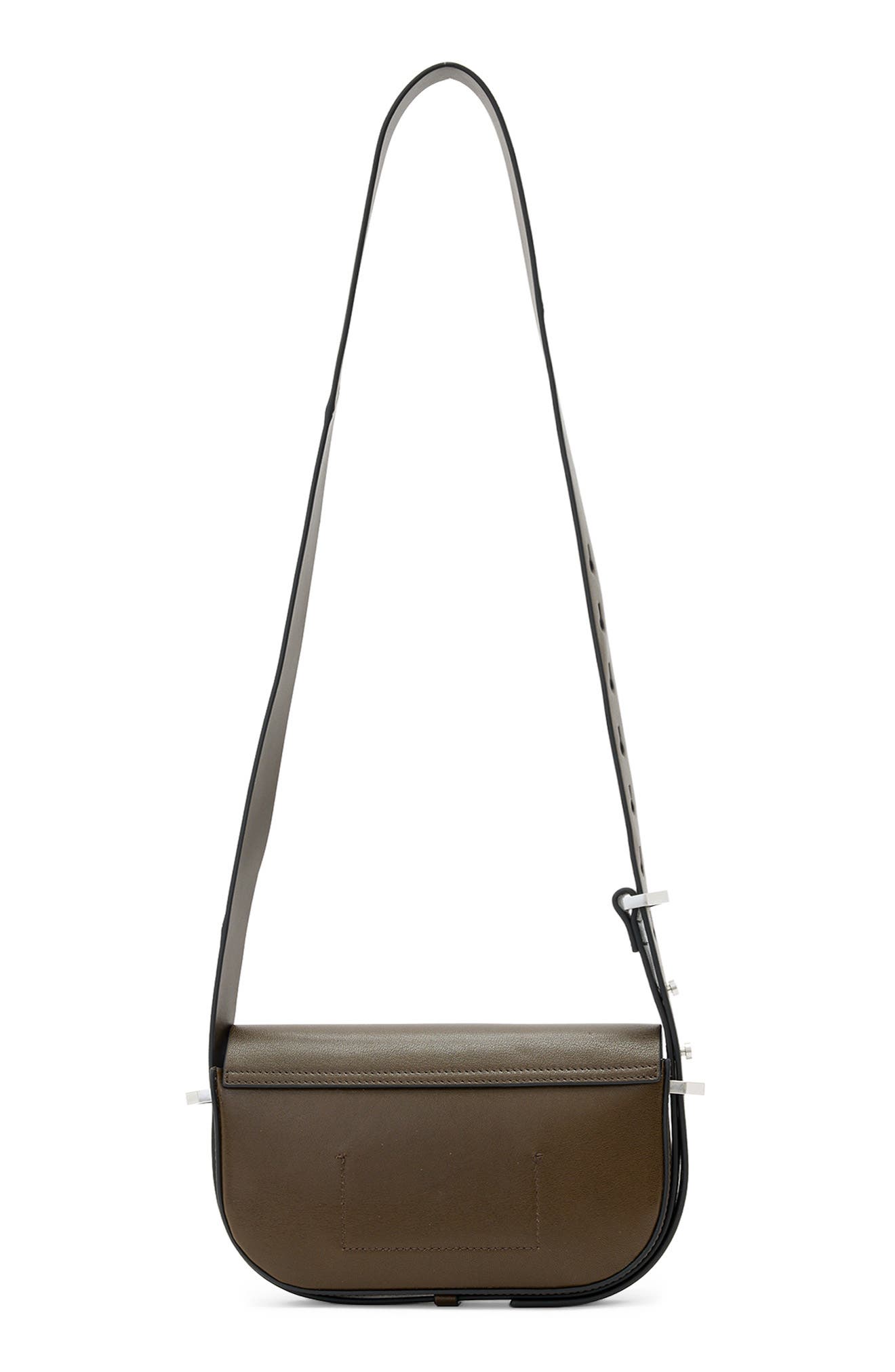 AllSaints Etta Leather Crossbody Bag, Alternate, color, Fango Brown