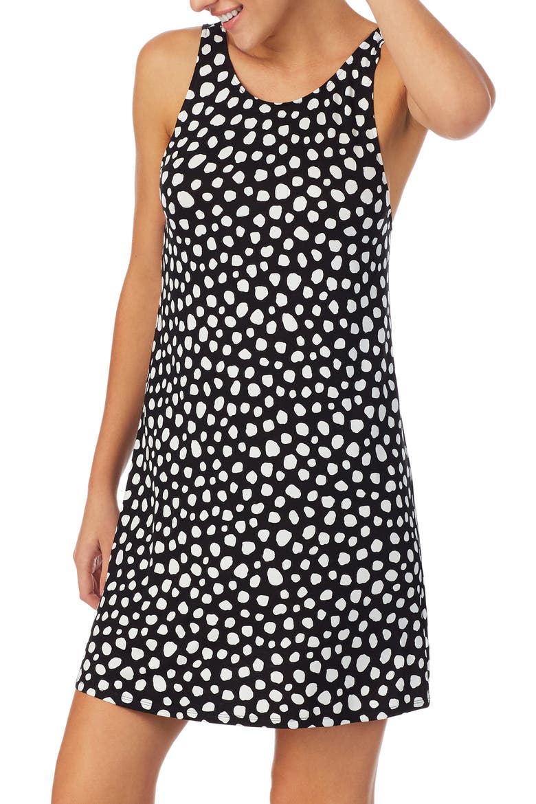 Animal Print Jersey Chemise, Alternate, color, BLACK/ CAMEO GIRAFFE DOT
