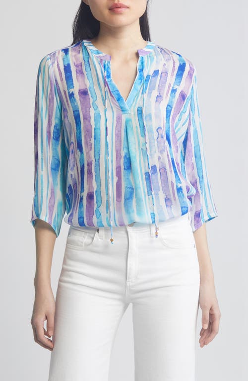 Apny Tie Neck Top In Multi