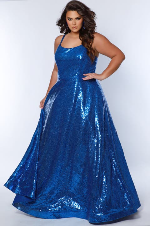 Sydney's Closet - SC8099 Plunging V-Neck Pleated A-Line Short Dress