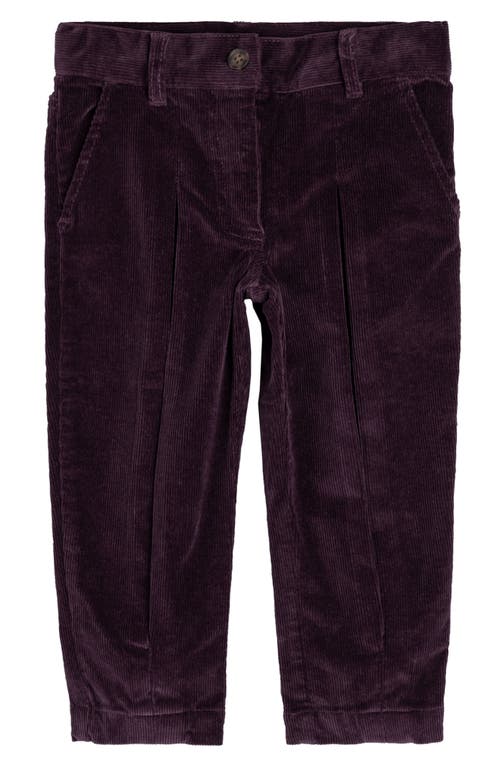 MILES THE LABEL Kids' Stretch Organic Cotton Corduroy Pants in Dark Purple 