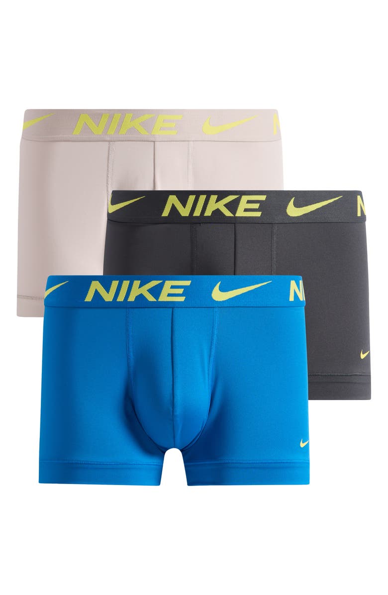Nike 3-Pack Dri-FIT Essential Micro Trunks, Main, color, Blue/ Black/ Pearl