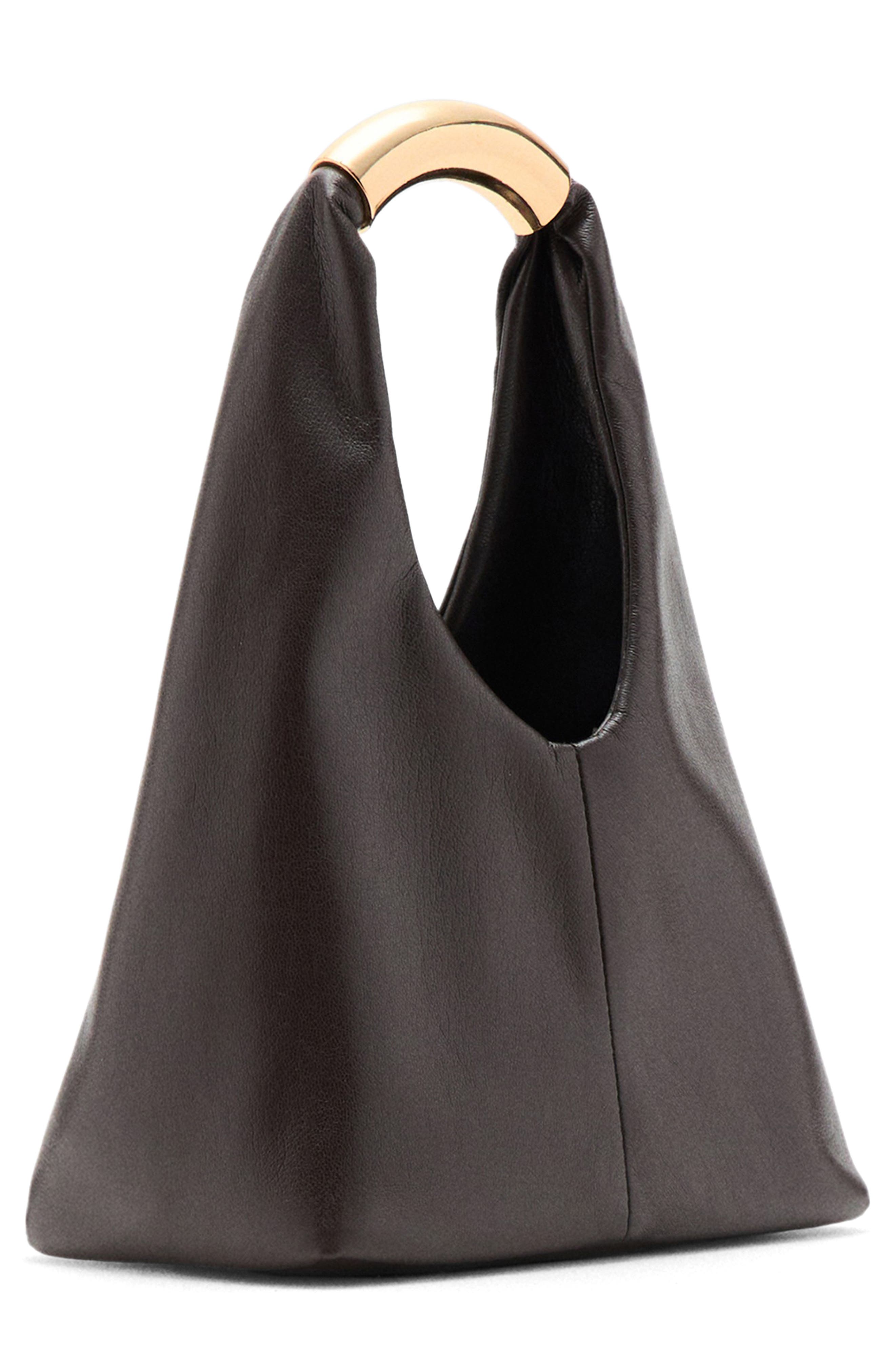 MANGO Faux Leather Top Handle Bag, Alternate, color, 