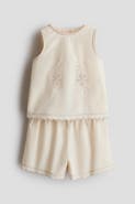 H&M 2-piece Embroidery-detail Cotton Set
