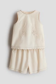 H&M 2-piece Embroidery-detail Cotton Set