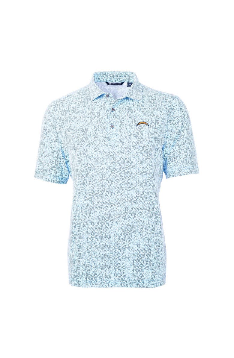 Cutter & Buck Men's Cutter & Buck Light Blue Los Angeles Chargers Virtue Eco Pique Botanical Print Polo, Main, color, Light Blue