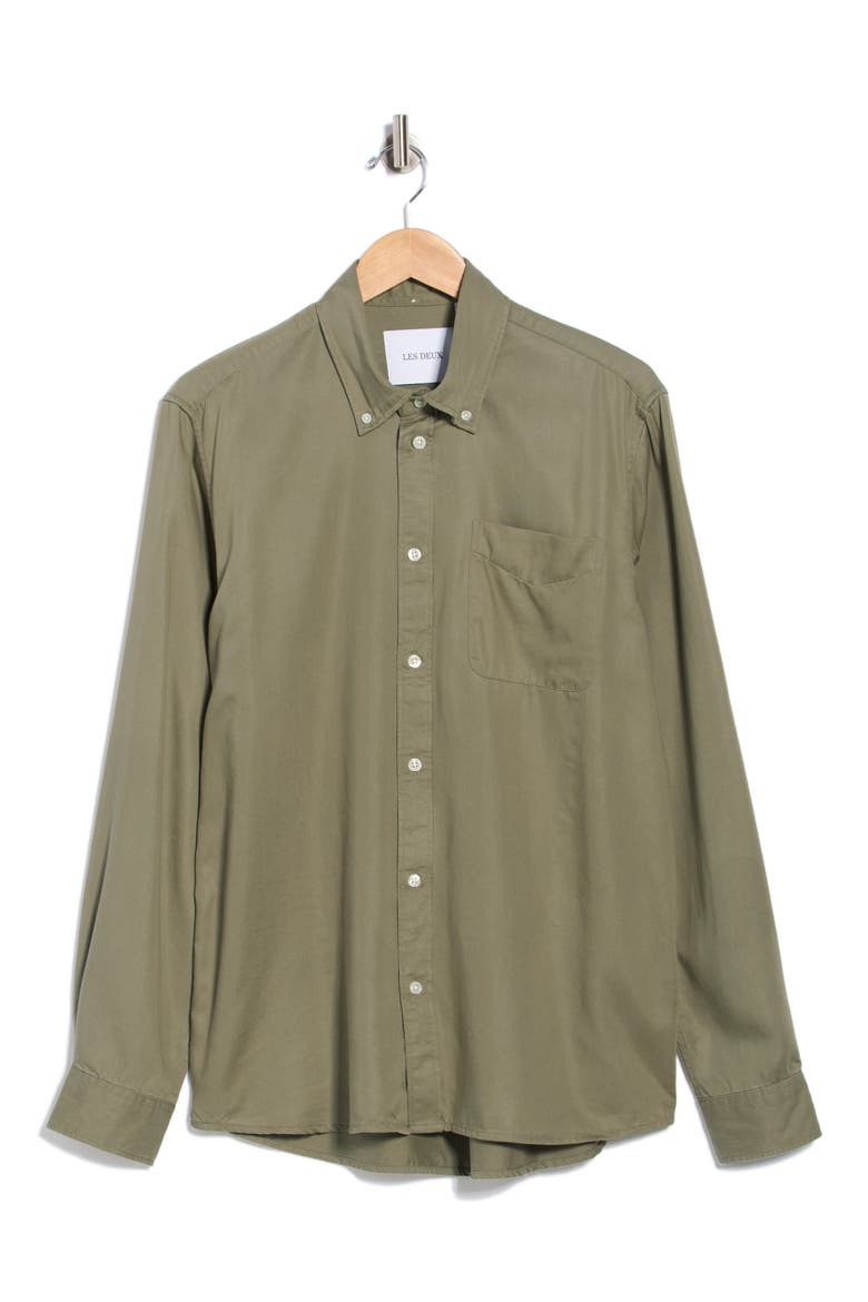 Regular Fit Button-Down Shirt, Alternate, color, LICHEN GREEN