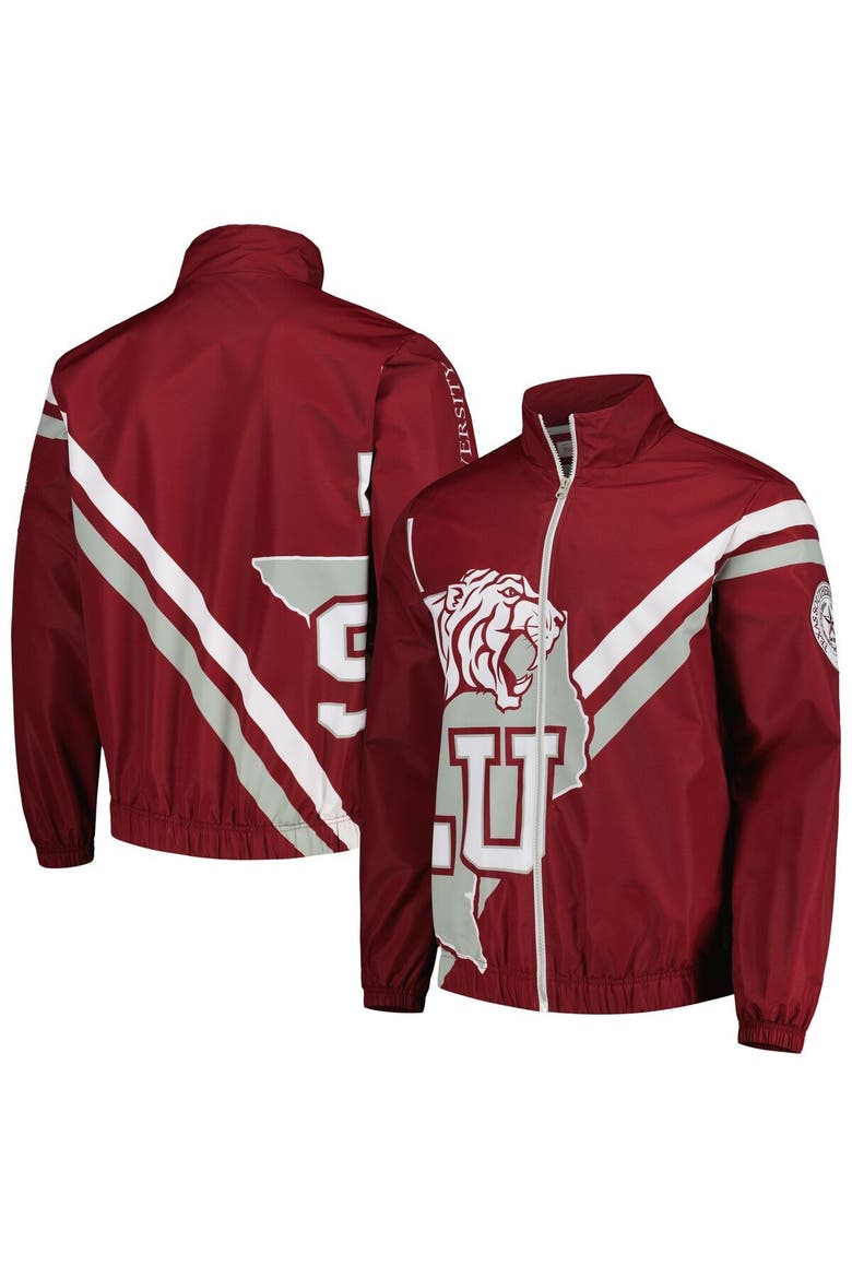 Men's Mitchell & Ness Maroon Texas Southern Tigers Exploded Logo Warm Up Full-Zip Jacket, Main, color, Maroon