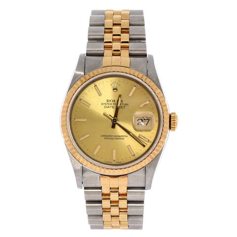 Oyster Perpetual Datejust Automatic Watch Stainless Steel and Yellow Gold 36