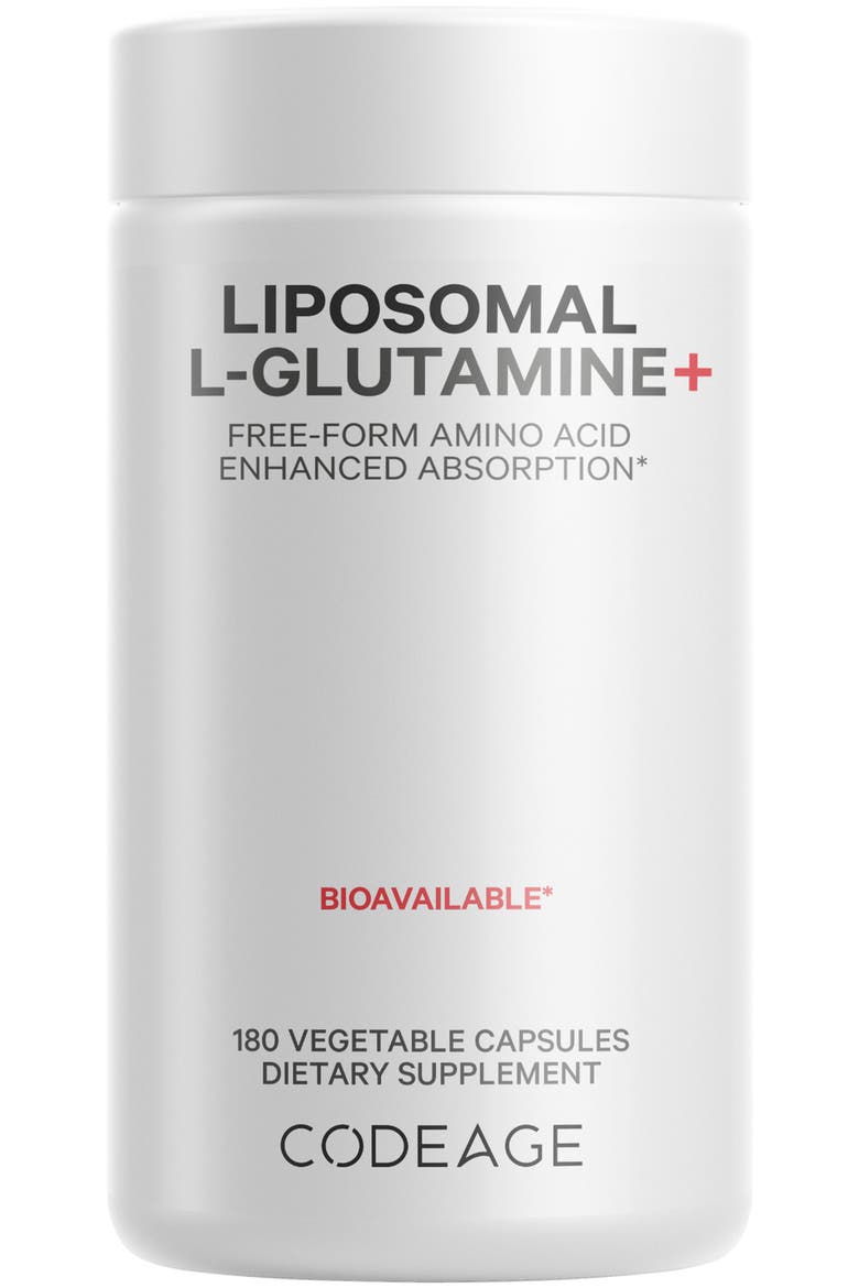 Liposomal L-Glutamine 1000mg Capsules Supplement, Main, color, White