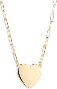 Nordstrom Heart Pendant Paper Clip Chain Necklace