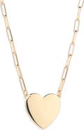 Nordstrom Heart Pendant Paper Clip Chain Necklace