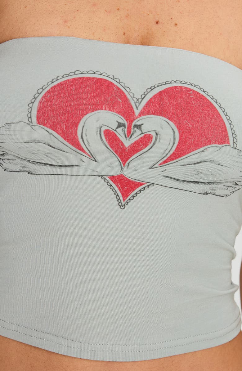 Princess Polly Swan Song Strapless Crop Top, Alternate, color, Green