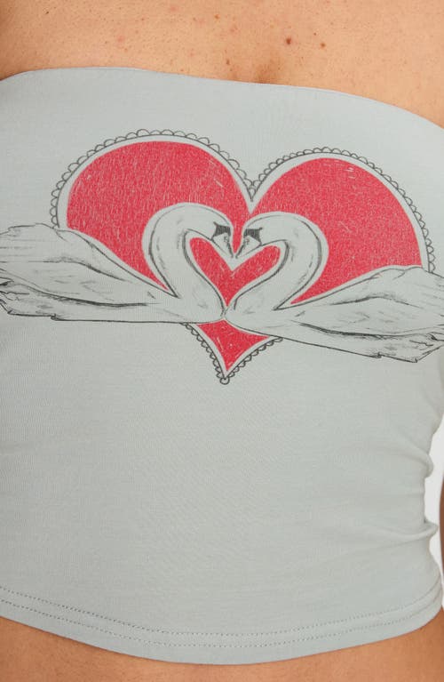 Princess Polly Swan Song Strapless Crop Top In Gray