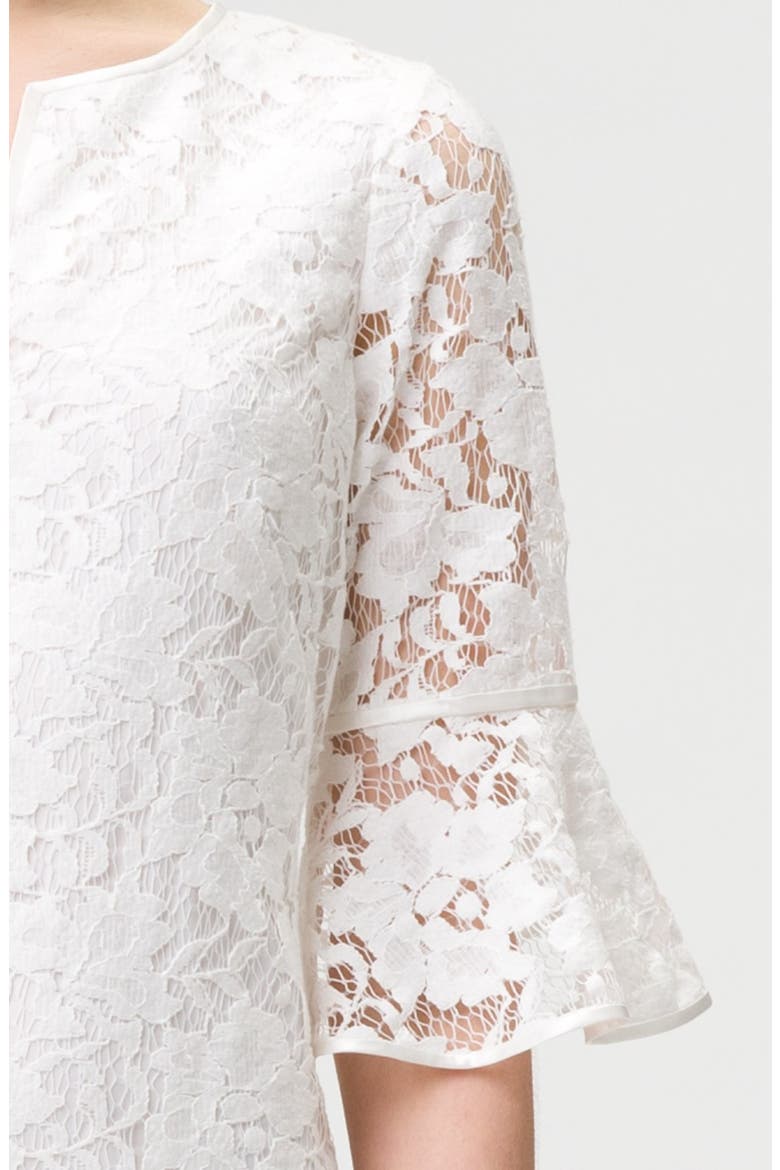 Ruffle Sleeve Lace Dress, Alternate, color, WHITE
