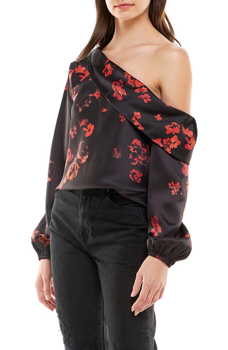 WAYF One-Shoulder Blouse, Alternate, color, 