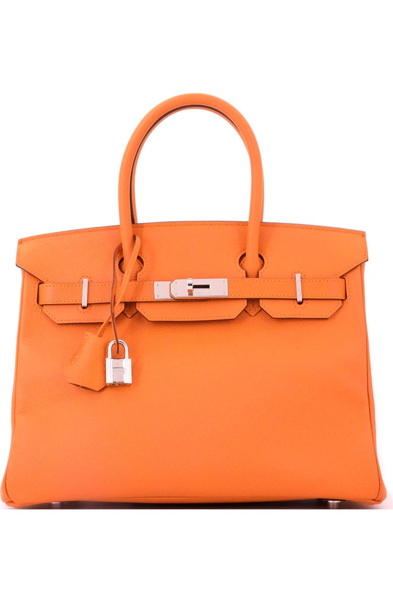 Pre-Owned Hermes Birkin Handbag Orange Epsom with Palladium Hardware 30, Main, color, Orange H