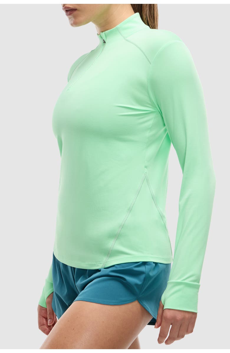 Peloton Women's Active Brushed Jersey ¼ Zip, Alternate, color, Mint