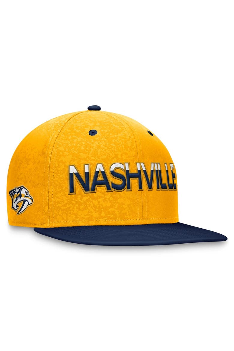 Men's Fanatics Branded  Navy/Gold Nashville Predators Authentic Pro Rink Two-Tone Snapback Hat, Main, color, Navy