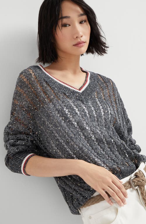 Brunello Cucinelli Dazzling Sweater In Marine Blue