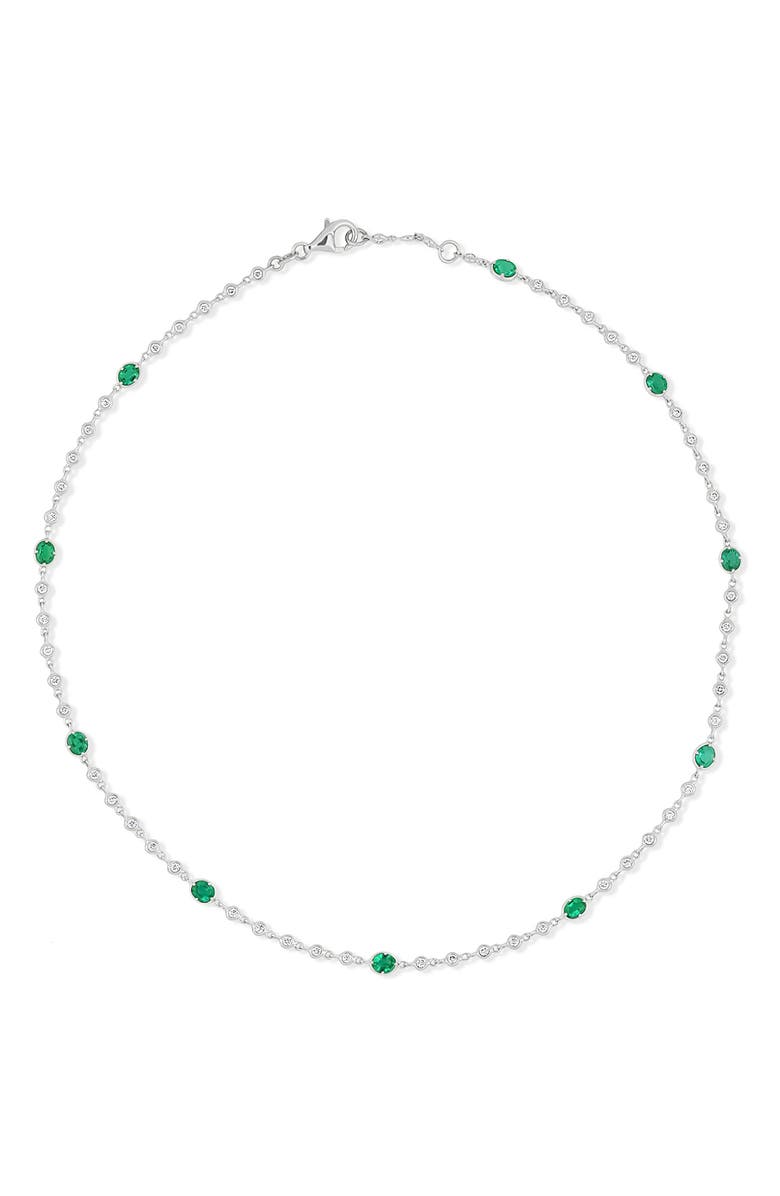 Bony Levy 18K Gold El Mar Emerald & Diamond by the Yard Necklace, Main, color,