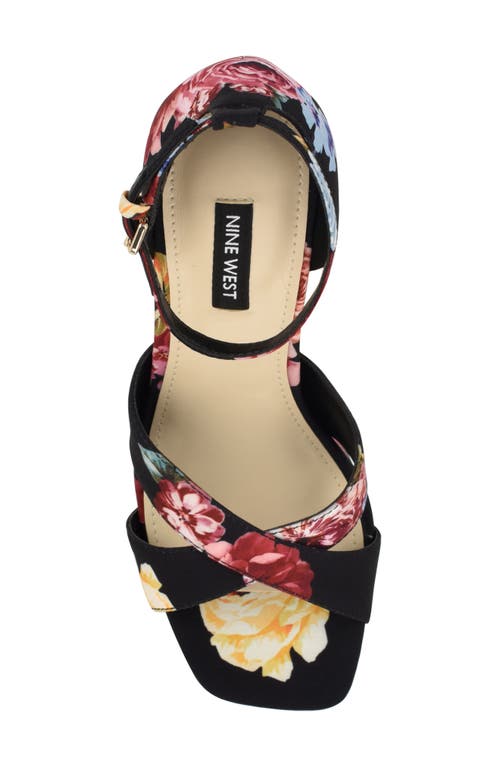 Nine West Vicky Ankle Strap Platform Sandal In Black