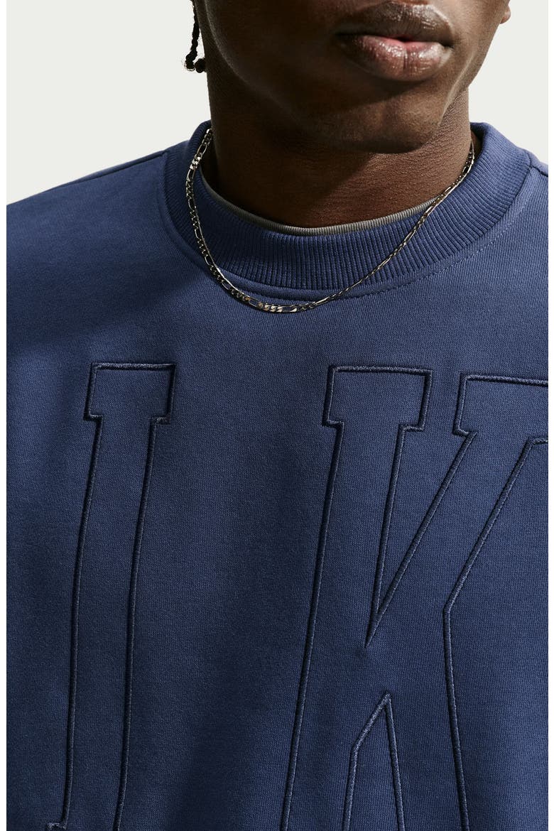 Solo Swoosh Fleece Sweatshirt, Alternate, color, MIDNIGHT NAVY/ OBSIDIAN