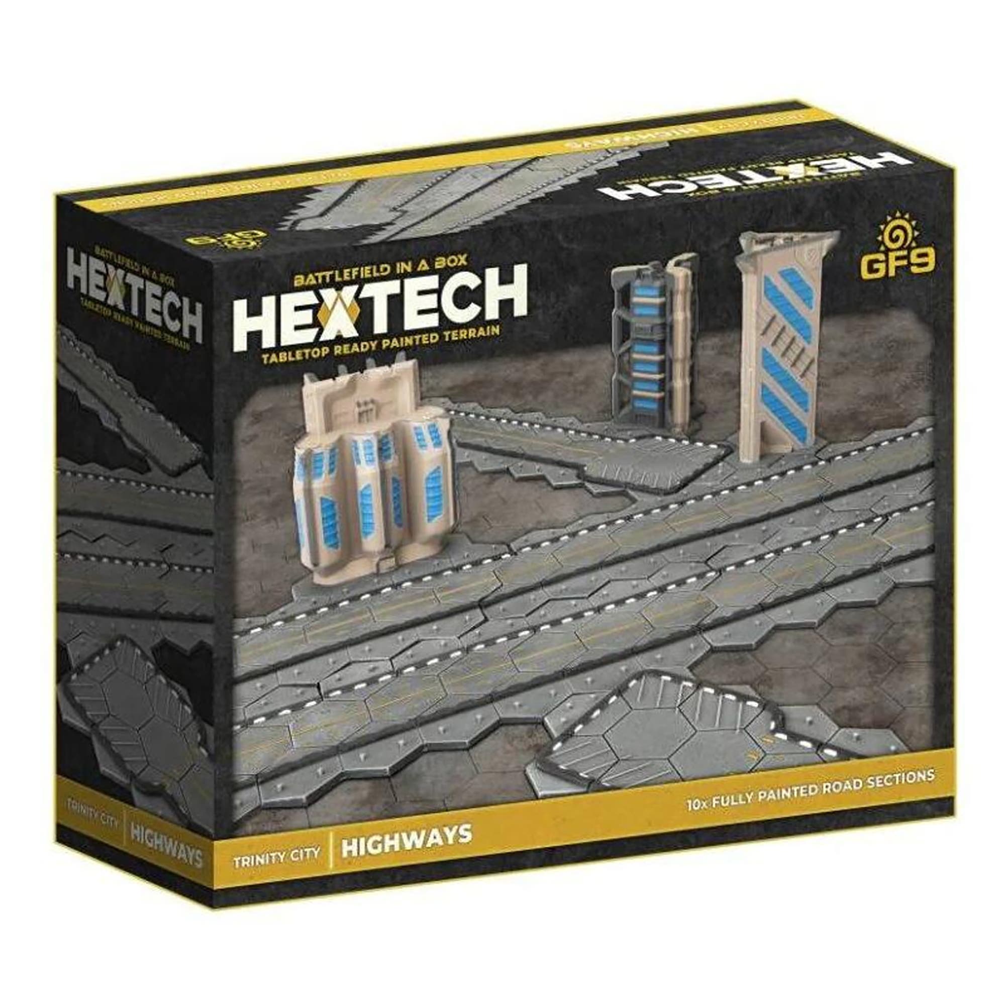GF9 Hextech Trinity City Painted Highway Tiles, 10 Pieces in Multicolored 