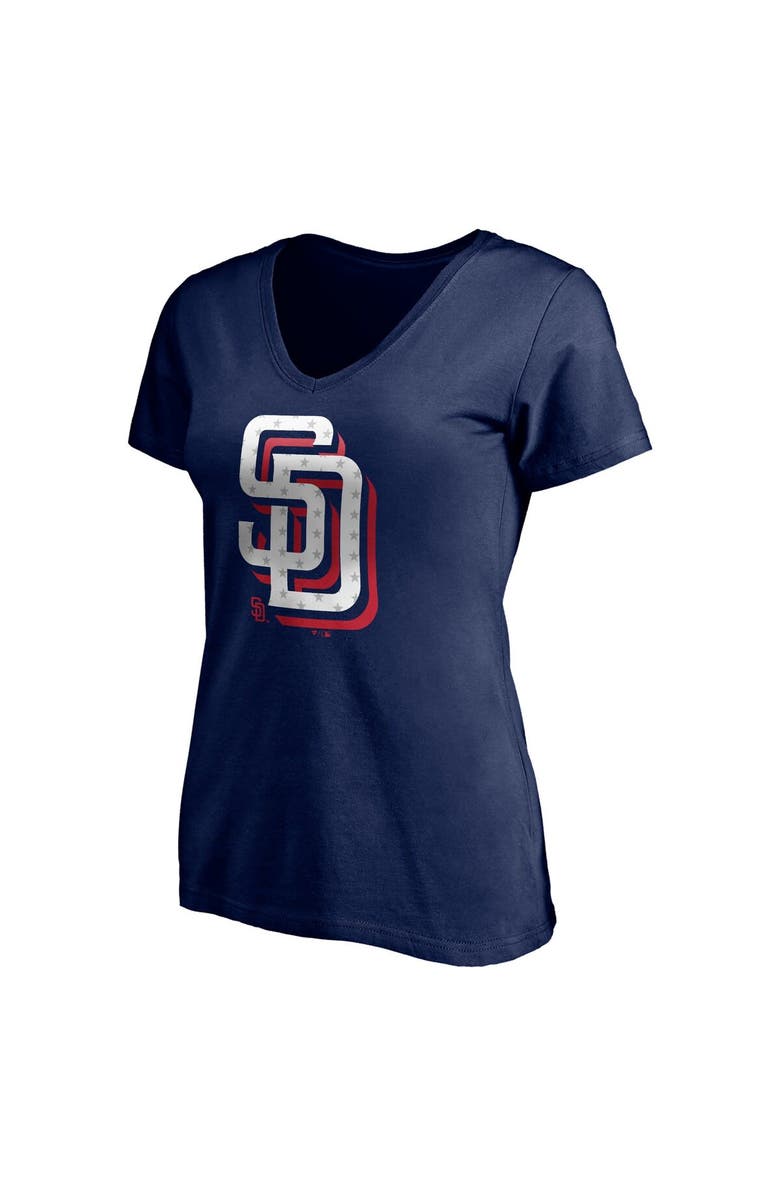 FANATICS Women's Fanatics Branded Navy San Diego Padres Red White and Team V-Neck T-Shirt, Alternate, color, Navy