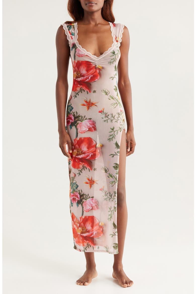 Floral Mesh Maxi Slip, Main, color, 3D FLORAL