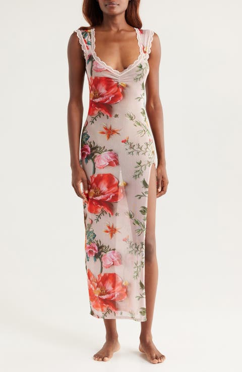 Floral Mesh Maxi Slip