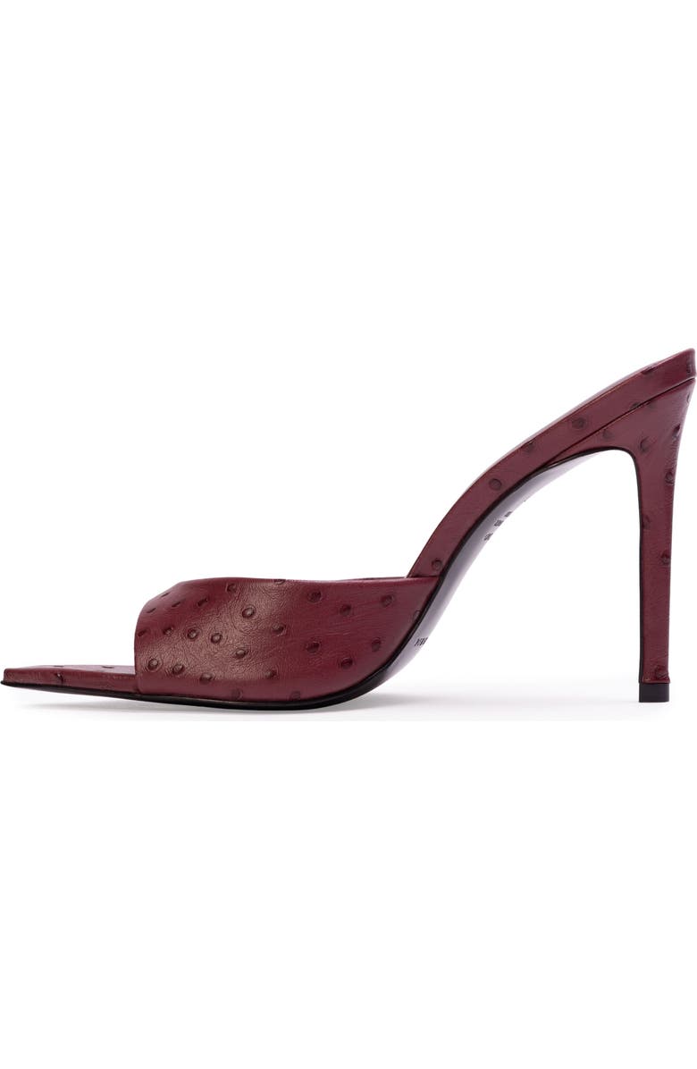 BLACK SUEDE STUDIO Brea Ostrich Mule, Alternate, color, Ruby Ostrich Leather