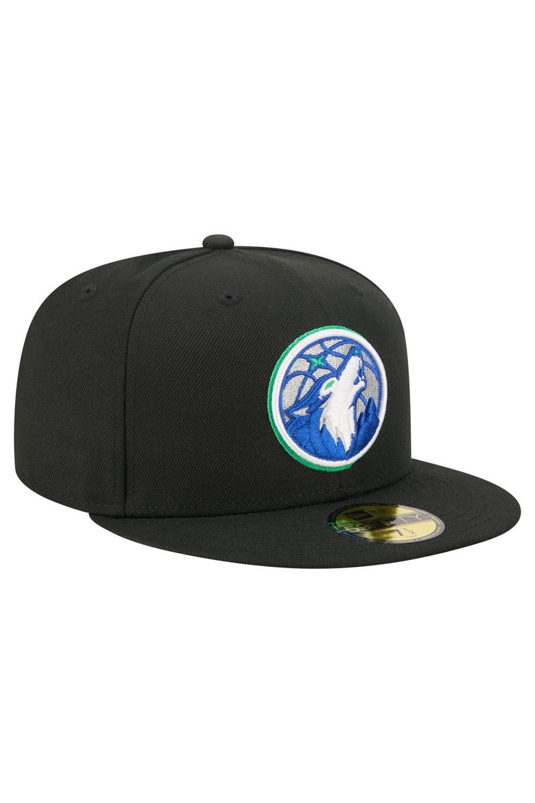 Men's New Era Black Minnesota Timberwolves 59FIFTY Fitted Hat, Alternate, color, Black