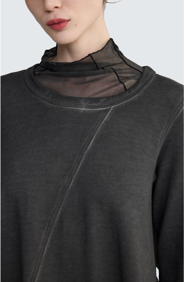 LUUKAA Fay Diagonal-Cut Jersey Dress, Alternate, color, Misty Black