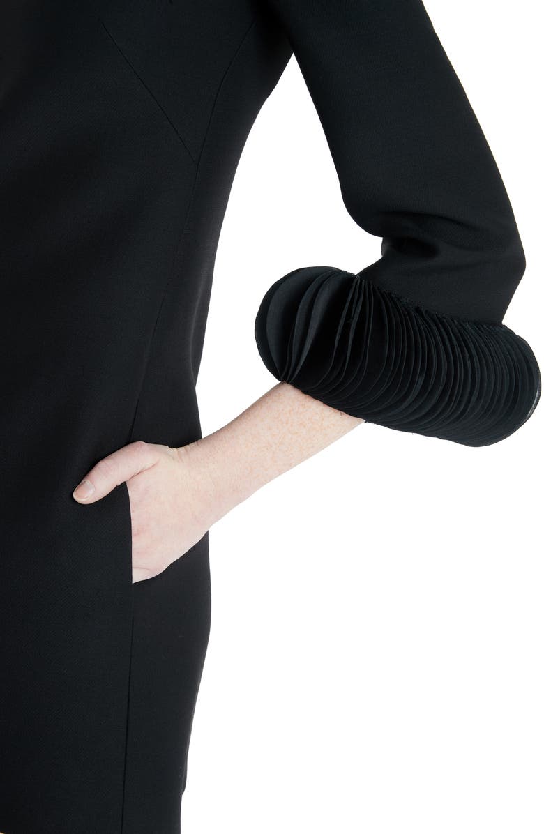 Valentino Disc Cuff Wool & Silk Shift Minidress, Alternate, color,