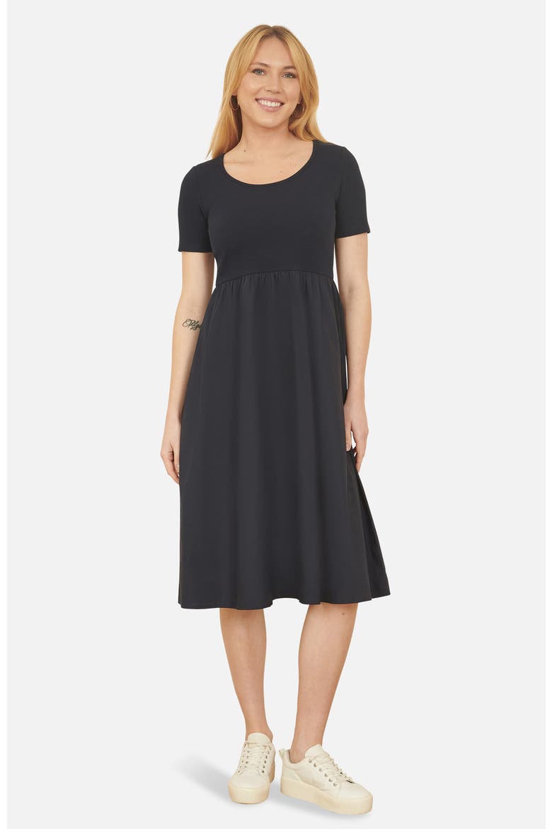 Jersey Top And Cotton Midi Dress, Main, color, Navy