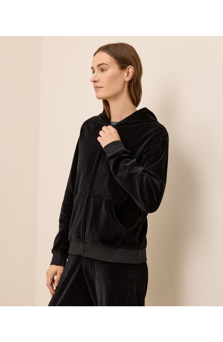 Pact Organic Cotton Pure Velour Zip Hoodie, Alternate, color, Black