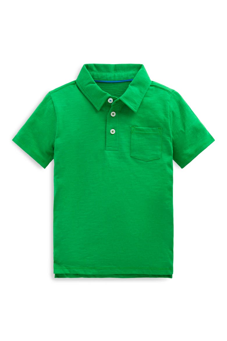 Kids' Slub Jersey Polo, Main, color, AMAZON GREEN