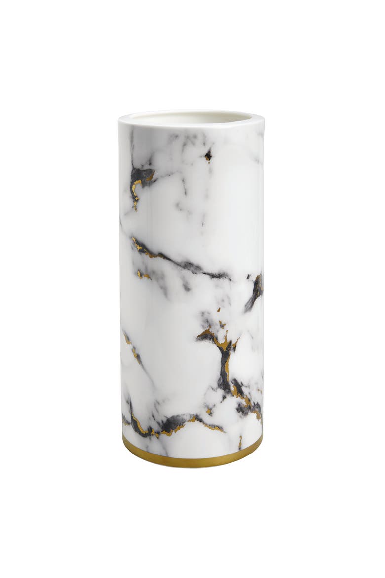 Marble Venice Fog 14 Inch Tall Vase, Main, color, White