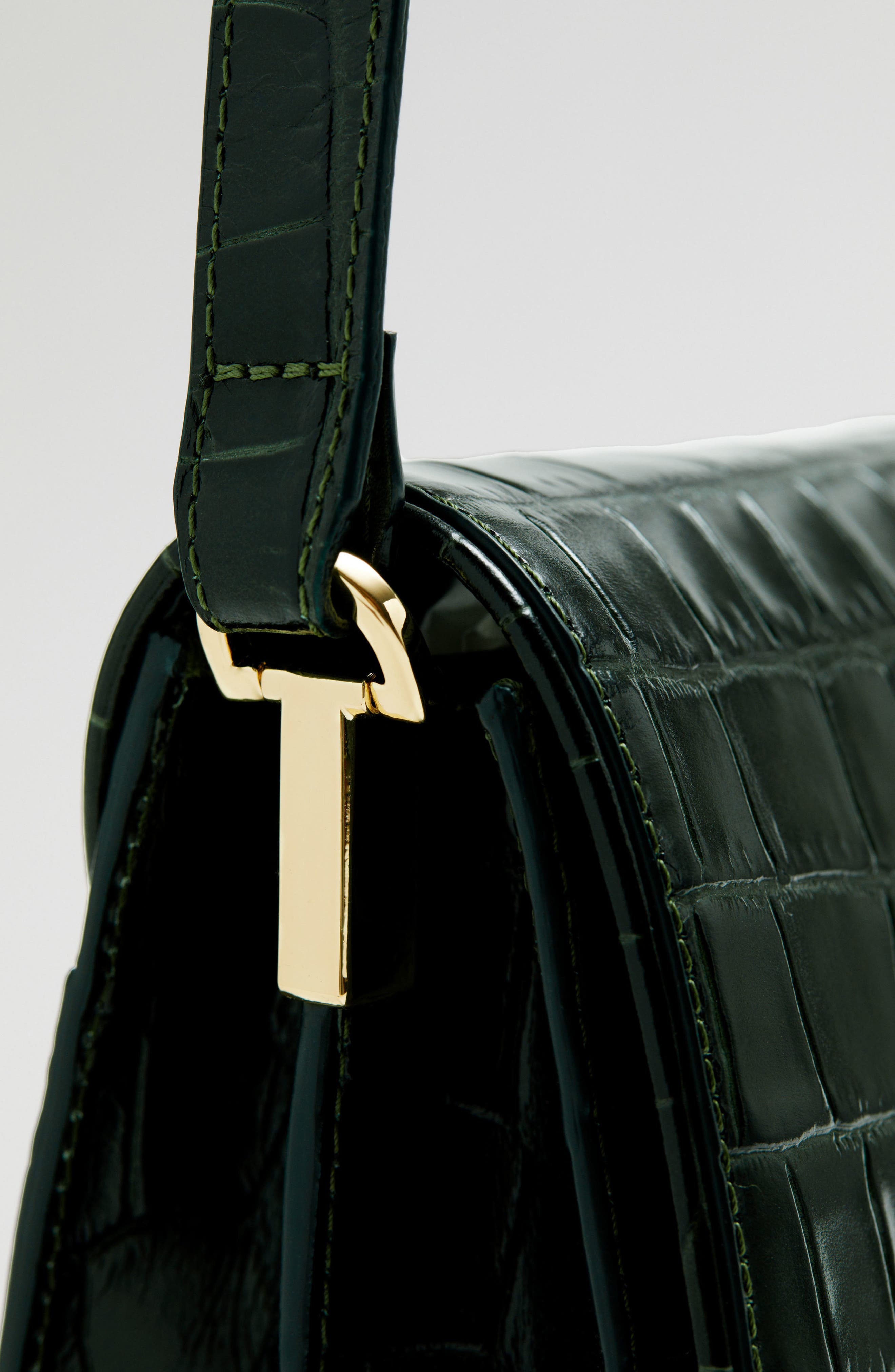 & Other Stories Croc Embossed Leather Crossbody Bag, Alternate, color, 