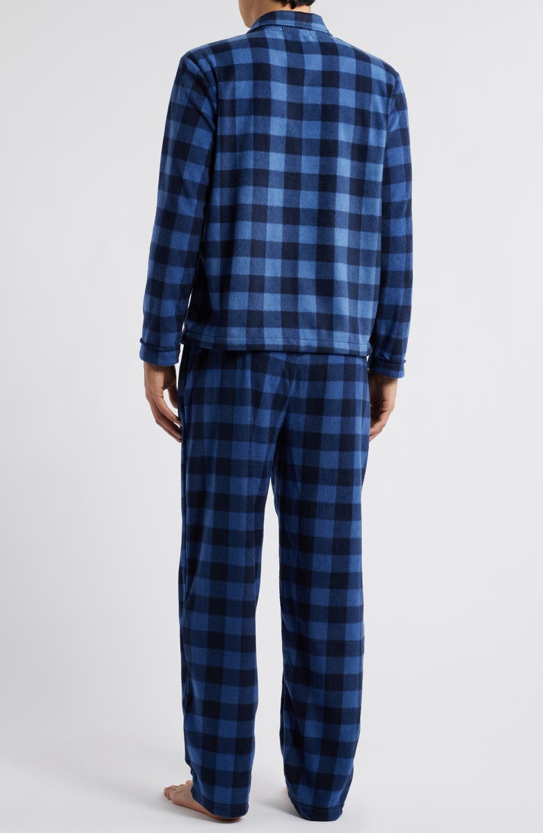 SLEEPHERO Buffalo Check Fleece Pajamas, Alternate, color, Navy Buffalo Check
