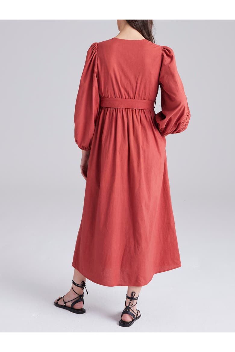 Carla Embroidered Dress, Alternate, color, Rust