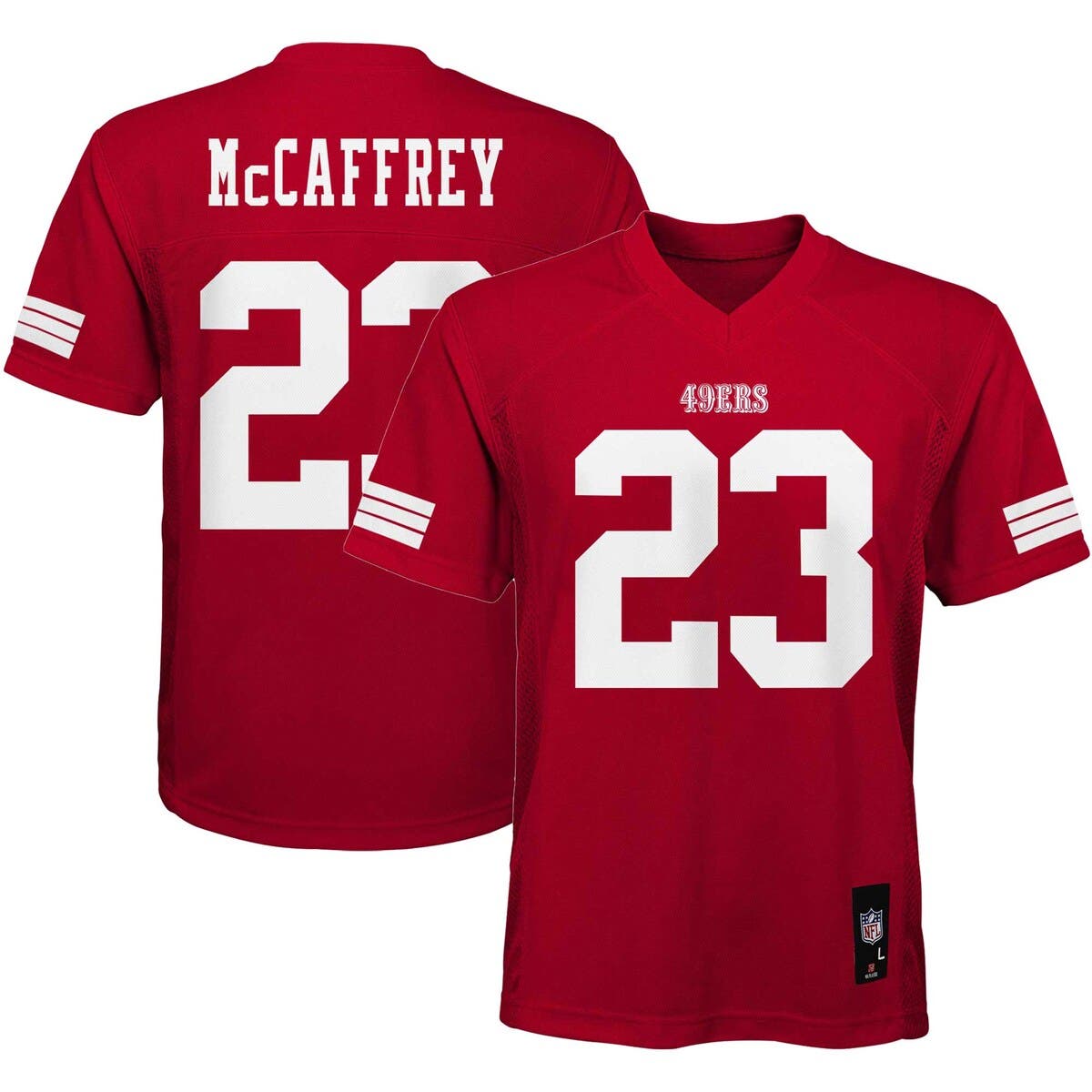 Outerstuff Kids'  Youth Christian Mccaffrey Scarlet San Francisco 49ers Replica Player Jersey In Red