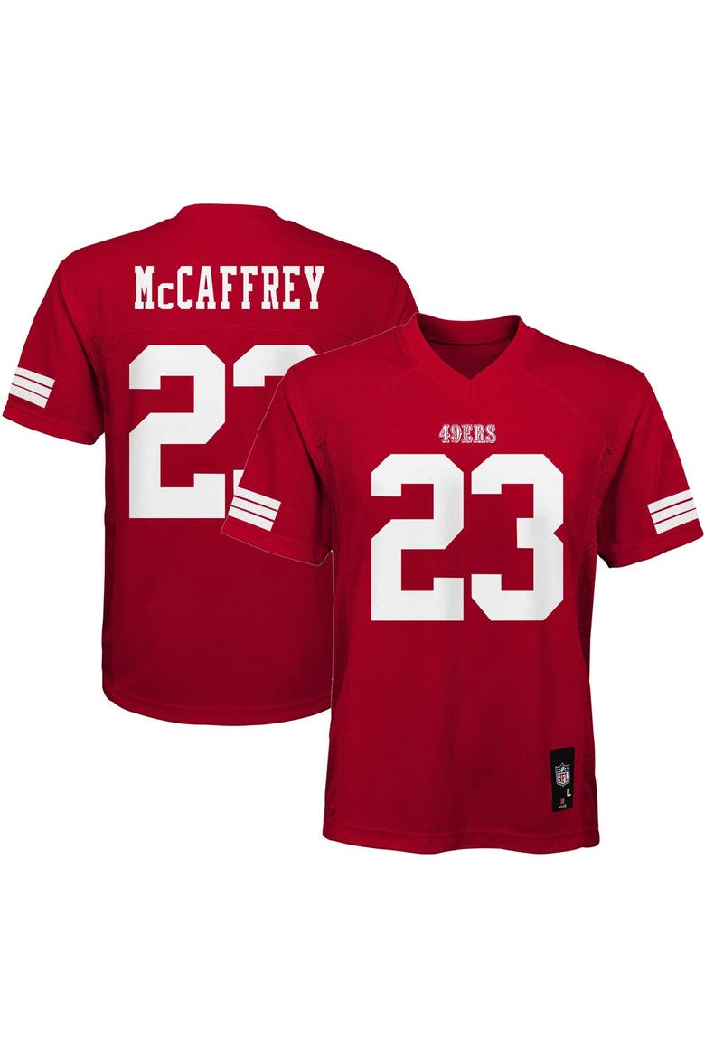 Youth Christian McCaffrey Scarlet San Francisco 49ers Replica Player Jersey, Main, color, Scarlet