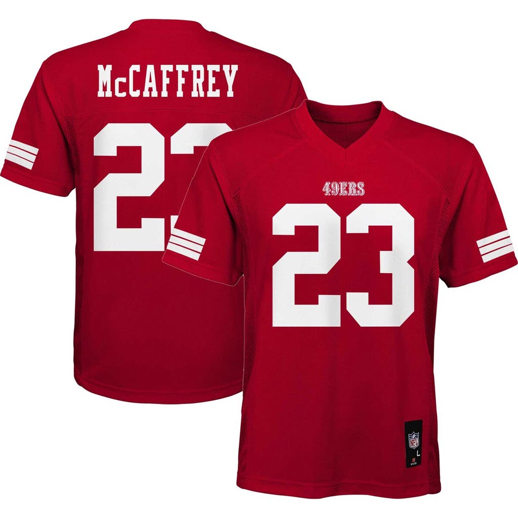 Outerstuff Kids' Youth Christian Mccaffrey Scarlet San Francisco 49ers Replica Player Jersey In Red