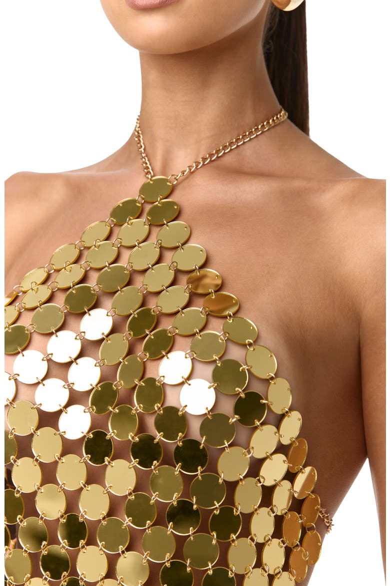 Chain Link Mesh Sequin Top, Alternate, color, HIGH POLISH GOLD