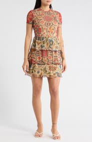 Desigual Print Short Sleeve Minidress
