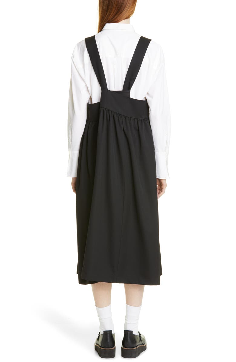 Tao Comme des Garçons Tricot Comme des Garçons Garment Dyed Wool Gabardine Pinafore Dress, Alternate, color,