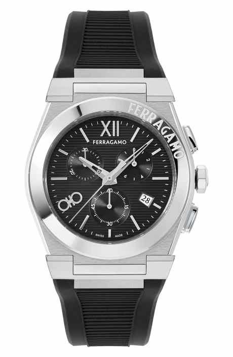【FERRAGAMO】Ora Chronograph Watch ブラック文字盤 40mm FERRAGAMO Ora Chronograph Bracelet Watch, 40mm | Nordstromrack